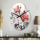 Asian Art Apple Blossom I - Asymmetric Metal Wall Clock