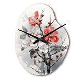 Asian Art Apple Blossom I - Asymmetric Metal Wall Clock