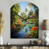 Bali Bliss Landscape II - Asymmetric Metal Wall Clock