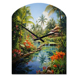 Bali Bliss Landscape II - Asymmetric Metal Wall Clock