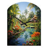 Bali Bliss Landscape II - Asymmetric Metal Wall Clock