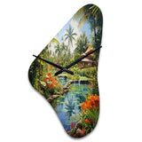 Bali Bliss Landscape II - Asymmetric Metal Wall Clock