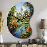 Bali Bliss Landscape II - Asymmetric Metal Wall Clock