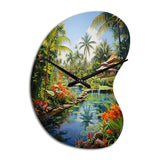 Bali Bliss Landscape II - Asymmetric Metal Wall Clock