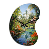 Bali Bliss Landscape II - Asymmetric Metal Wall Clock