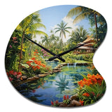 Bali Bliss Landscape II - Asymmetric Metal Wall Clock