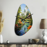 Bali Bliss Landscape II - Asymmetric Metal Wall Clock