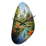 Bali Bliss Landscape II - Asymmetric Metal Wall Clock