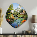 Bali Bliss Landscape II - Asymmetric Metal Wall Clock