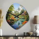 Bali Bliss Landscape II - Asymmetric Metal Wall Clock