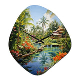 Bali Bliss Landscape II - Asymmetric Metal Wall Clock