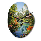 Bali Bliss Landscape II - Asymmetric Metal Wall Clock