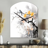 Asian Art Bat Sumi - Asymmetric Metal Wall Clock
