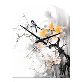 Asian Art Bat Sumi - Asymmetric Metal Wall Clock