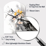 Asian Art Bat Sumi - Asymmetric Metal Wall Clock