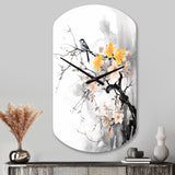 Asian Art Bat Sumi - Asymmetric Metal Wall Clock