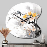 Asian Art Bat Sumi - Asymmetric Metal Wall Clock