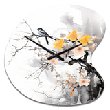 Asian Art Bat Sumi - Asymmetric Metal Wall Clock