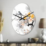 Asian Art Bat Sumi - Asymmetric Metal Wall Clock