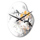 Asian Art Bat Sumi - Asymmetric Metal Wall Clock