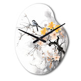 Asian Art Bat Sumi - Asymmetric Metal Wall Clock