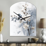 Asian Art Apple Blossom Sumi VI - Asymmetric Metal Wall Clock