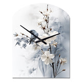 Asian Art Apple Blossom Sumi VI - Asymmetric Metal Wall Clock