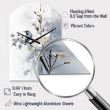 Asian Art Apple Blossom Sumi VI - Asymmetric Metal Wall Clock