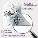 Asian Art Apple Blossom Sumi VI - Asymmetric Metal Wall Clock