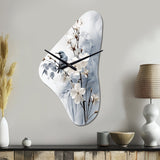 Asian Art Apple Blossom Sumi VI - Asymmetric Metal Wall Clock