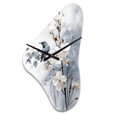 Asian Art Apple Blossom Sumi VI - Asymmetric Metal Wall Clock