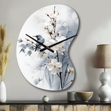 Asian Art Apple Blossom Sumi VI - Asymmetric Metal Wall Clock
