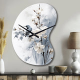 Asian Art Apple Blossom Sumi VI - Asymmetric Metal Wall Clock