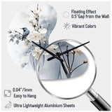 Asian Art Apple Blossom Sumi VI - Asymmetric Metal Wall Clock