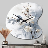 Asian Art Apple Blossom Sumi VI - Asymmetric Metal Wall Clock