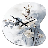 Asian Art Apple Blossom Sumi VI - Asymmetric Metal Wall Clock