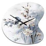 Asian Art Apple Blossom Sumi VI - Asymmetric Metal Wall Clock