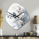 Asian Art Apple Blossom Sumi VI - Asymmetric Metal Wall Clock