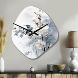 Asian Art Apple Blossom Sumi VI - Asymmetric Metal Wall Clock