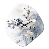 Asian Art Apple Blossom Sumi VI - Asymmetric Metal Wall Clock