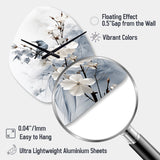 Asian Art Apple Blossom Sumi VI - Asymmetric Metal Wall Clock