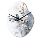 Asian Art Apple Blossom Sumi VI - Asymmetric Metal Wall Clock