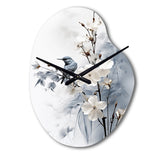 Asian Art Apple Blossom Sumi VI - Asymmetric Metal Wall Clock
