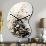 Asian Art Classics Sumi III - Asymmetric Metal Wall Clock