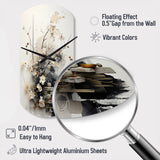 Asian Art Classics Sumi III - Asymmetric Metal Wall Clock