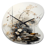 Asian Art Classics Sumi III - Asymmetric Metal Wall Clock