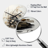 Asian Art Classics Sumi III - Asymmetric Metal Wall Clock