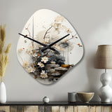 Asian Art Classics Sumi III - Asymmetric Metal Wall Clock
