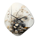 Asian Art Classics Sumi III - Asymmetric Metal Wall Clock