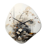 Asian Art Classics Sumi III - Asymmetric Metal Wall Clock
